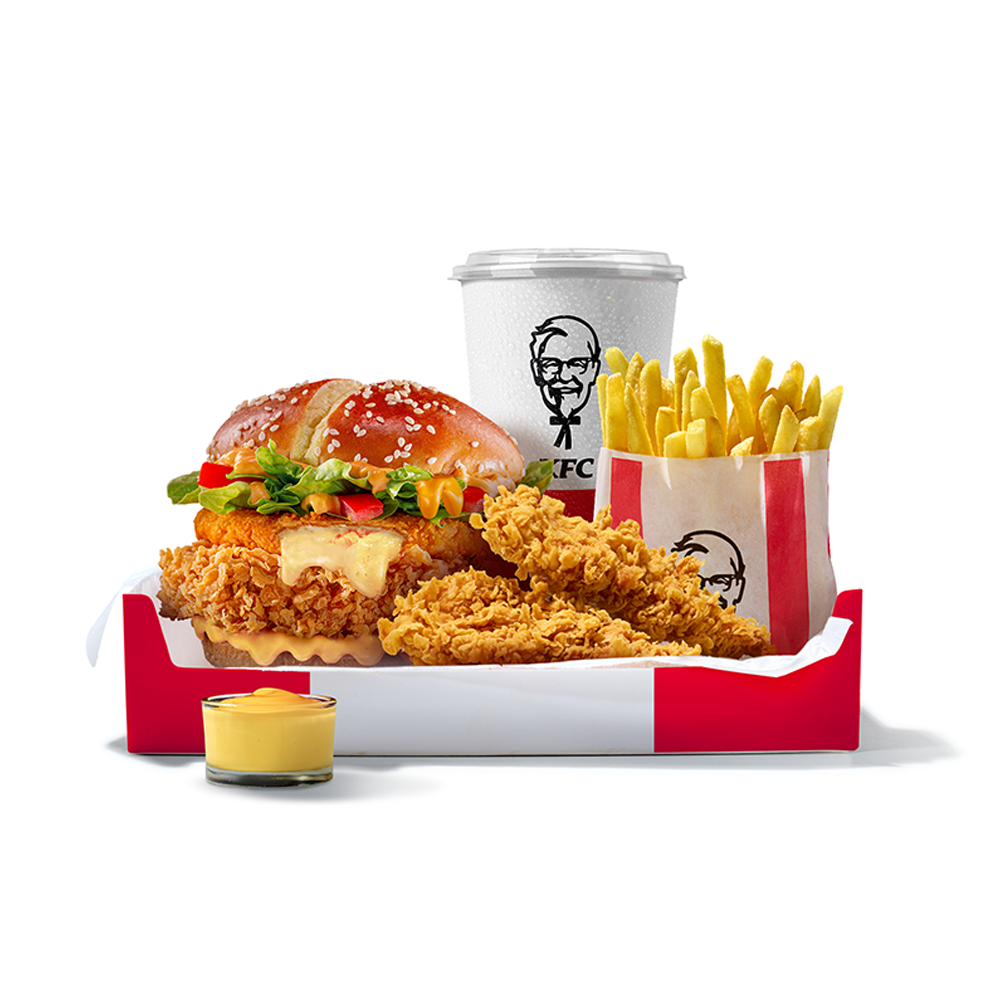 KFC Сырный сандерс бургер бокс